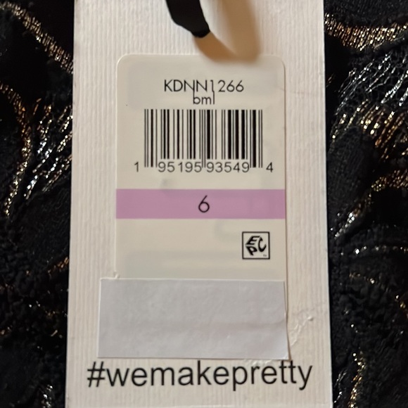 Kensie Knit Lurex Sheath Black Dress - Picture 12 of 12